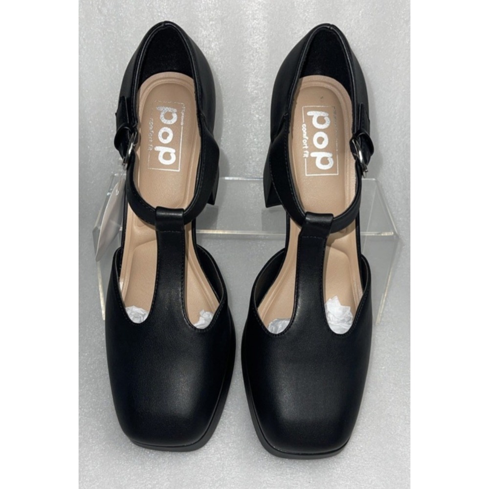POP Worthy Black Mary Jane Chunky Platform Heeled Retro Shoe Women's Size 11 NEW - Picture 5 of 16